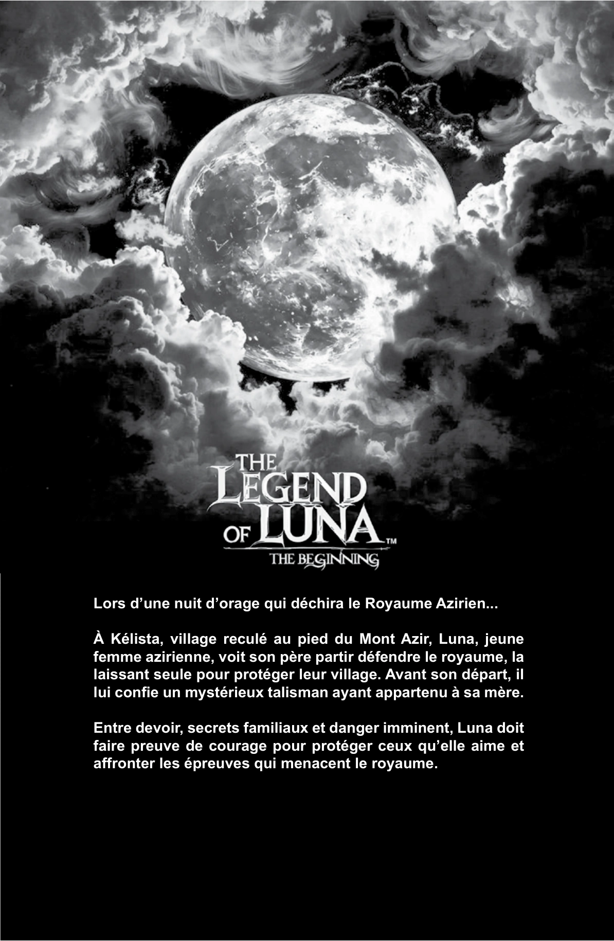 Verso du livre — The Legend of Luna: The Beginning